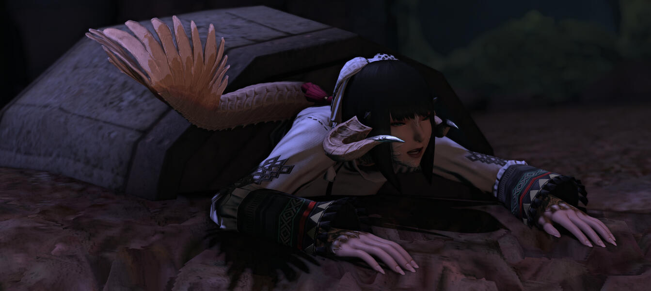 "Uwah! Pull me out!"